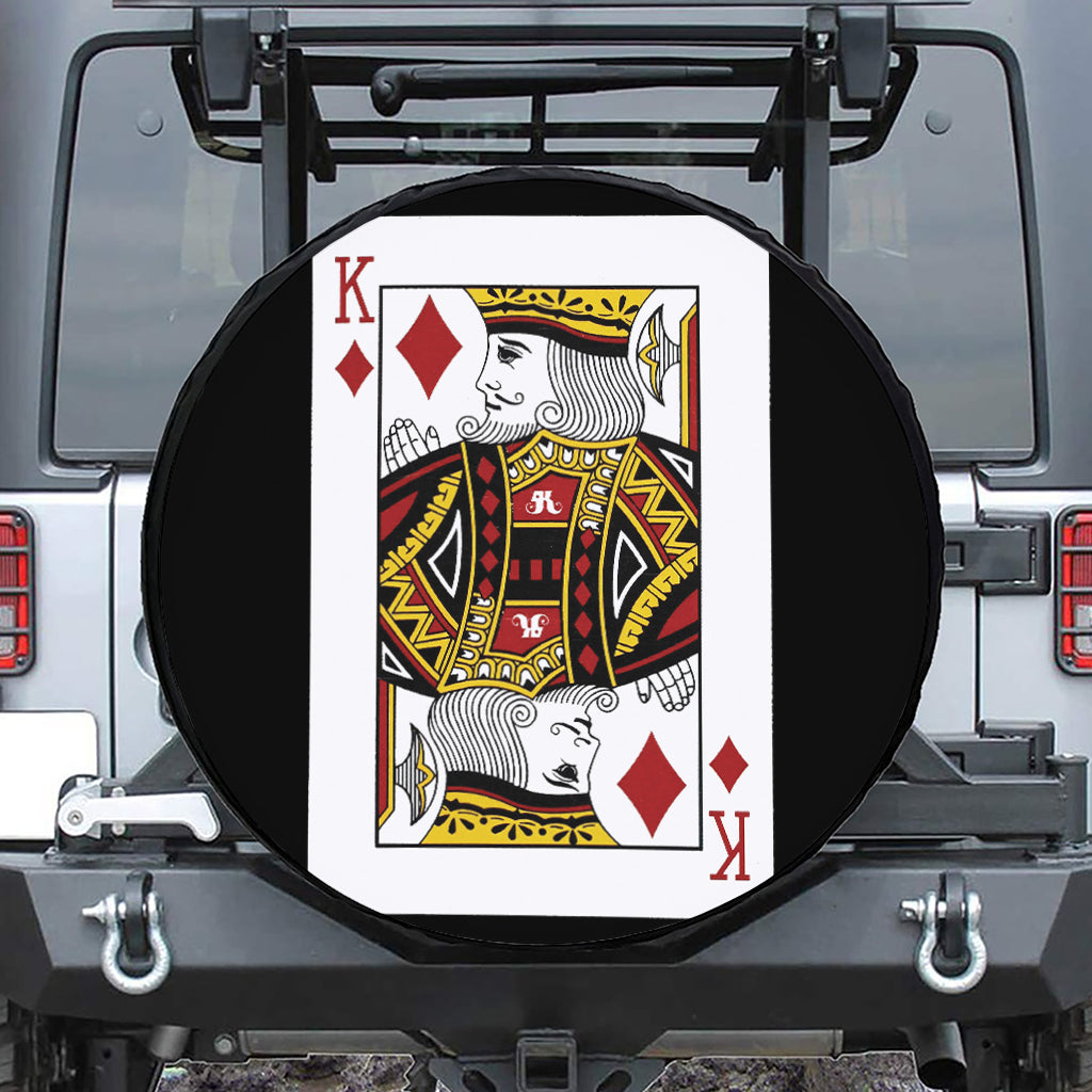King Of Diamonds Playing Card Print Tire Cover