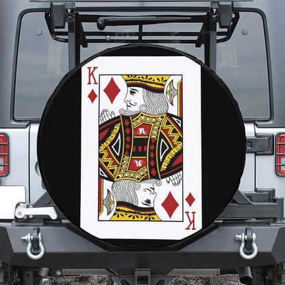 King Of Diamonds Playing Card Print Tire Cover