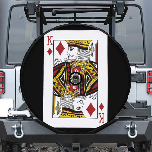 King Of Diamonds Playing Card Print Tire Cover With Camera Hole