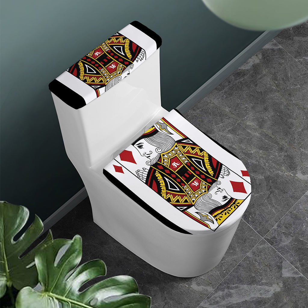 King Of Diamonds Playing Card Print Toilet Lid And Tank Cover Set