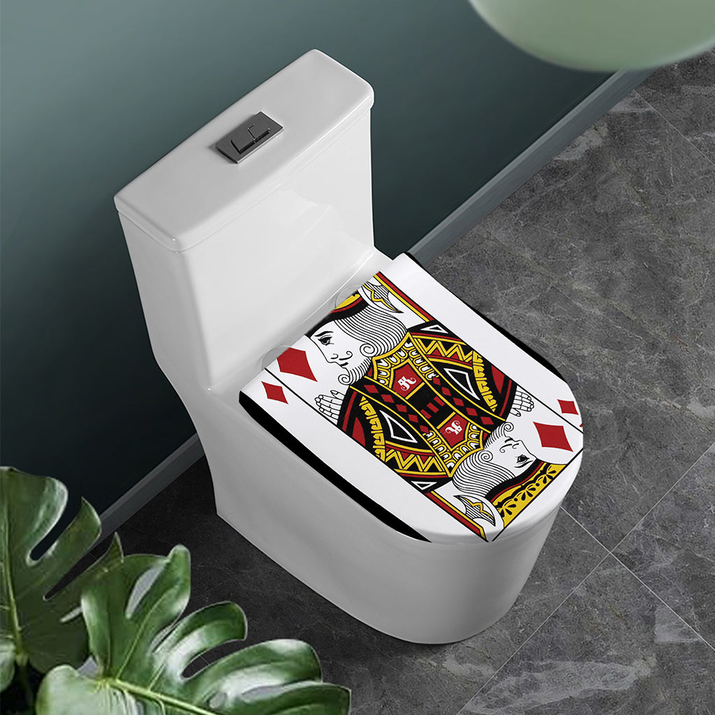 King Of Diamonds Playing Card Print Toilet Lid Cover