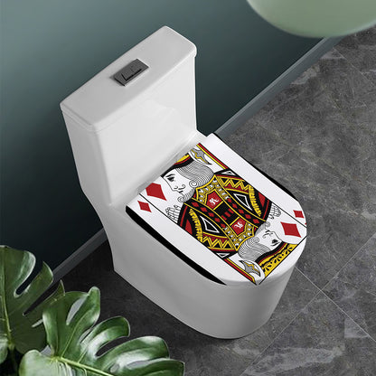 King Of Diamonds Playing Card Print Toilet Lid Cover