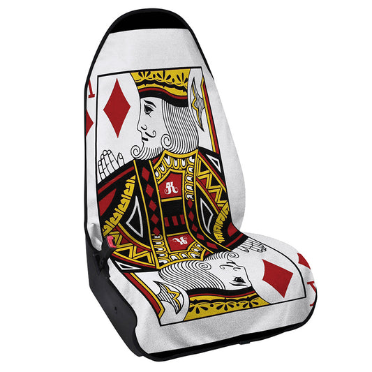 King Of Diamonds Playing Card Print Waterproof Car Seat Cover