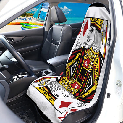 King Of Diamonds Playing Card Print Waterproof Car Seat Cover