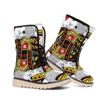 King Of Diamonds Playing Card Print Winter Boots