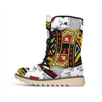 King Of Diamonds Playing Card Print Winter Boots