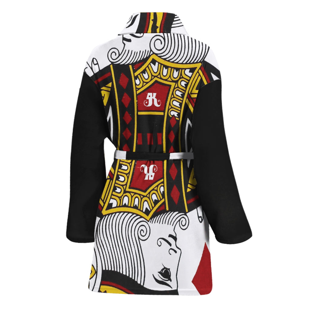 King Of Diamonds Playing Card Print Women's Bathrobe