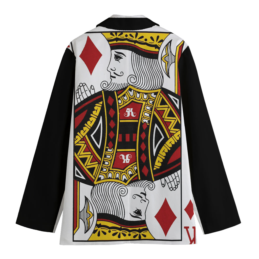 King Of Diamonds Playing Card Print Women's Blazer