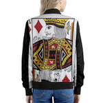 King Of Diamonds Playing Card Print Women's Bomber Jacket