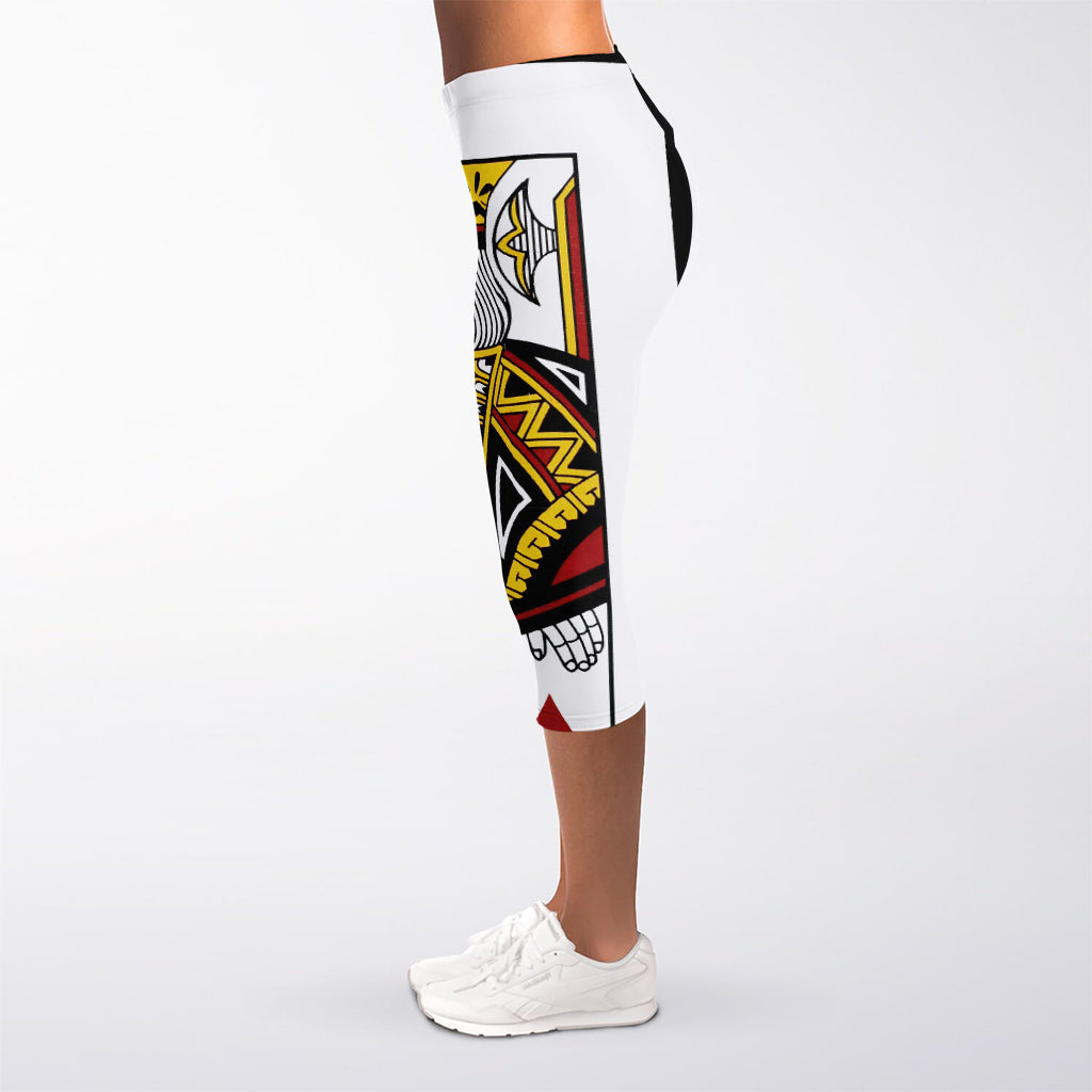 King Of Diamonds Playing Card Print Women's Capri Leggings
