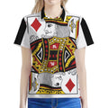 King Of Diamonds Playing Card Print Women's Polo Shirt