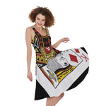 King Of Diamonds Playing Card Print Women's Sleeveless Dress