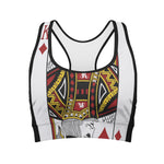 King Of Diamonds Playing Card Print Women's Sports Bra