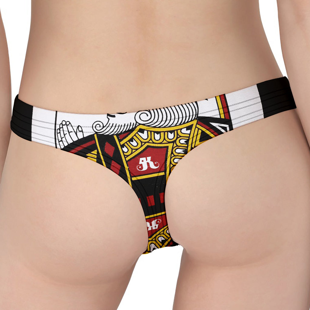 King Of Diamonds Playing Card Print Women's Thong