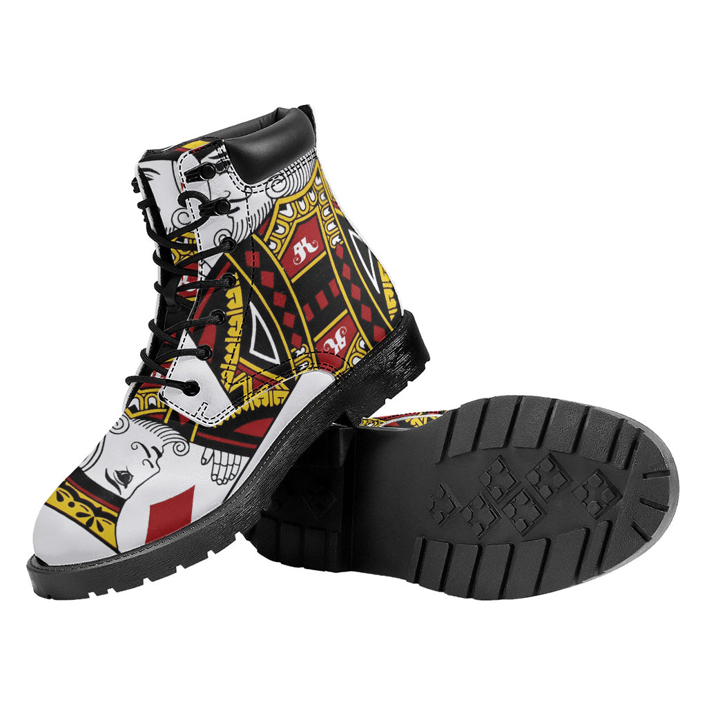 King Of Diamonds Playing Card Print Work Boots