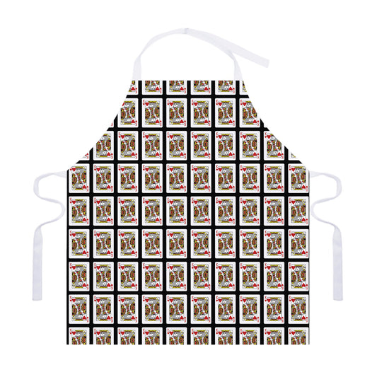 King Of Hearts Pattern Print Adjustable Apron