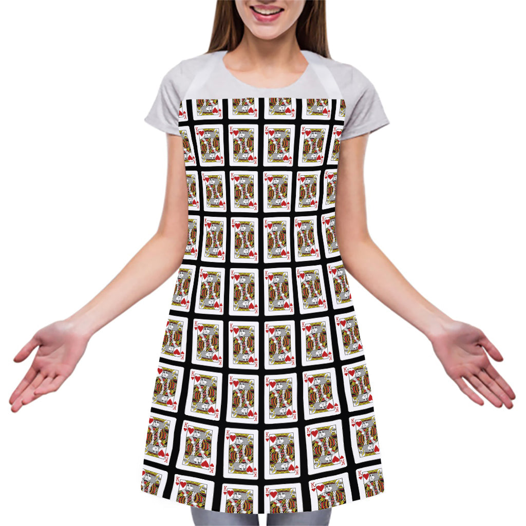 King Of Hearts Pattern Print Adjustable Apron