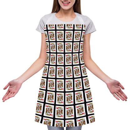 King Of Hearts Pattern Print Adjustable Apron