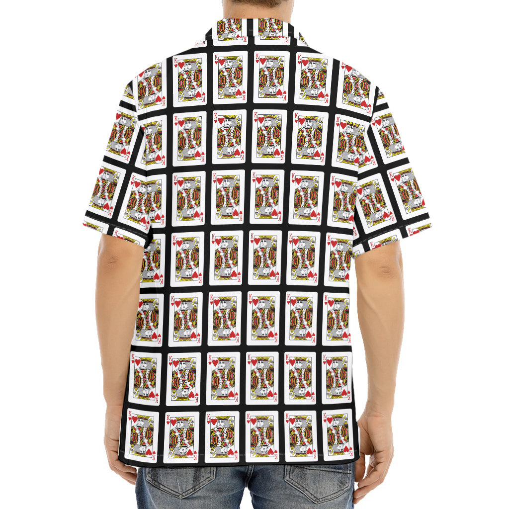 King Of Hearts Pattern Print Aloha Shirt