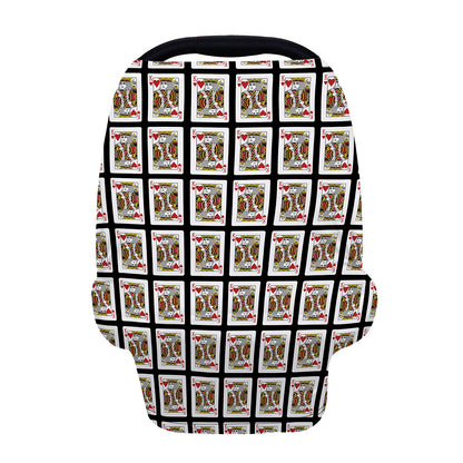 King Of Hearts Pattern Print Baby Seat Cover