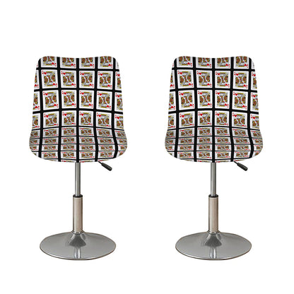King Of Hearts Pattern Print Bar Stool Covers
