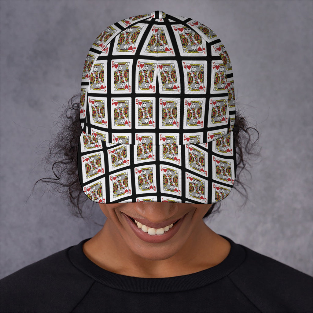King Of Hearts Pattern Print Baseball Cap