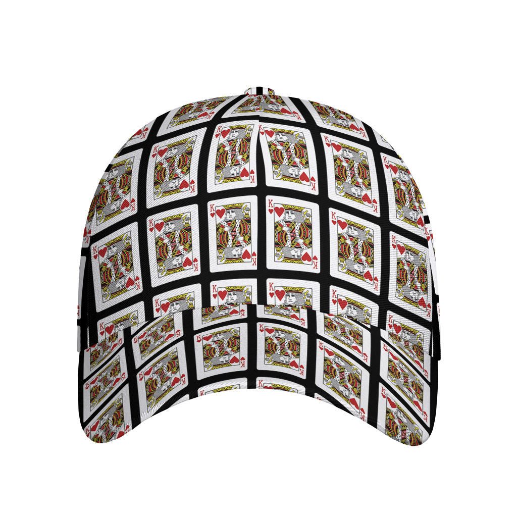 King Of Hearts Pattern Print Baseball Cap