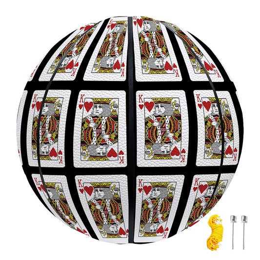 King Of Hearts Pattern Print Basketball