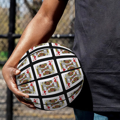 King Of Hearts Pattern Print Basketball