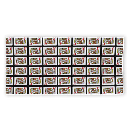 King Of Hearts Pattern Print Beach Towel