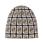 King Of Hearts Pattern Print Beanie