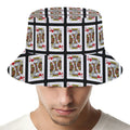 King Of Hearts Pattern Print Bucket Hat