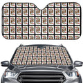 King Of Hearts Pattern Print Car Windshield Sun Shade