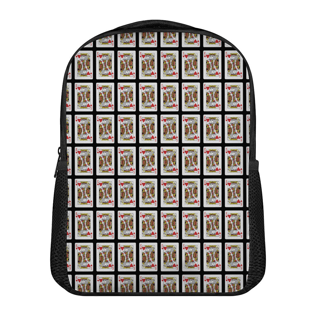 King Of Hearts Pattern Print Casual Backpack