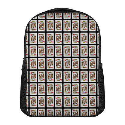 King Of Hearts Pattern Print Casual Backpack