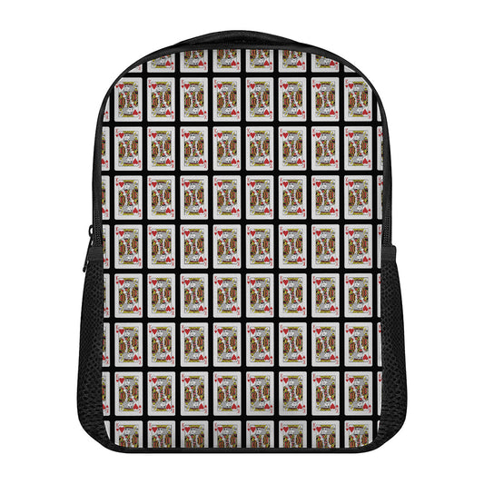 King Of Hearts Pattern Print Casual Backpack