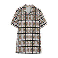 King Of Hearts Pattern Print Cotton Hawaiian Shirt