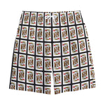 King Of Hearts Pattern Print Cotton Shorts