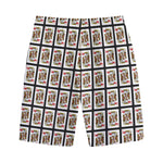 King Of Hearts Pattern Print Cotton Shorts