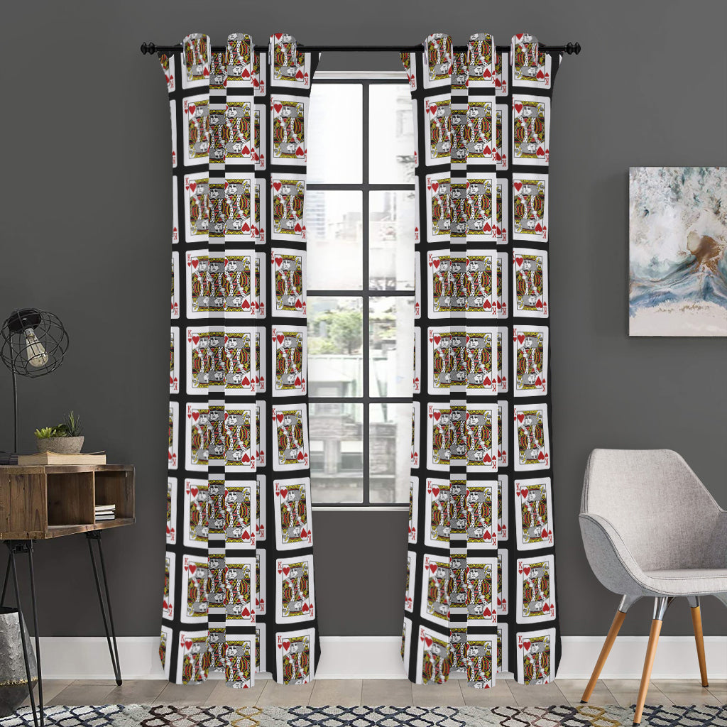 King Of Hearts Pattern Print Curtain