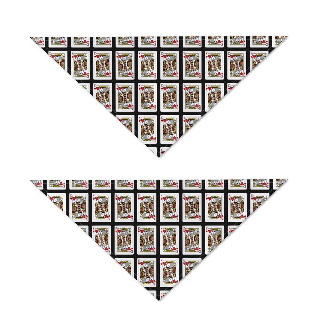 King Of Hearts Pattern Print Dog Bandana