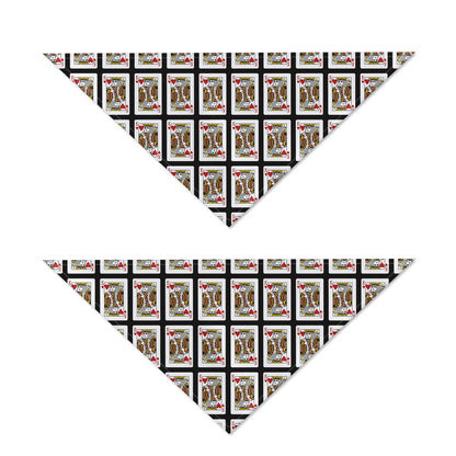 King Of Hearts Pattern Print Dog Bandana