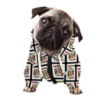 King Of Hearts Pattern Print Dog Zip Up Hoodie