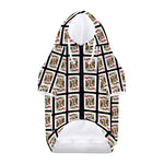 King Of Hearts Pattern Print Dog Zip Up Hoodie