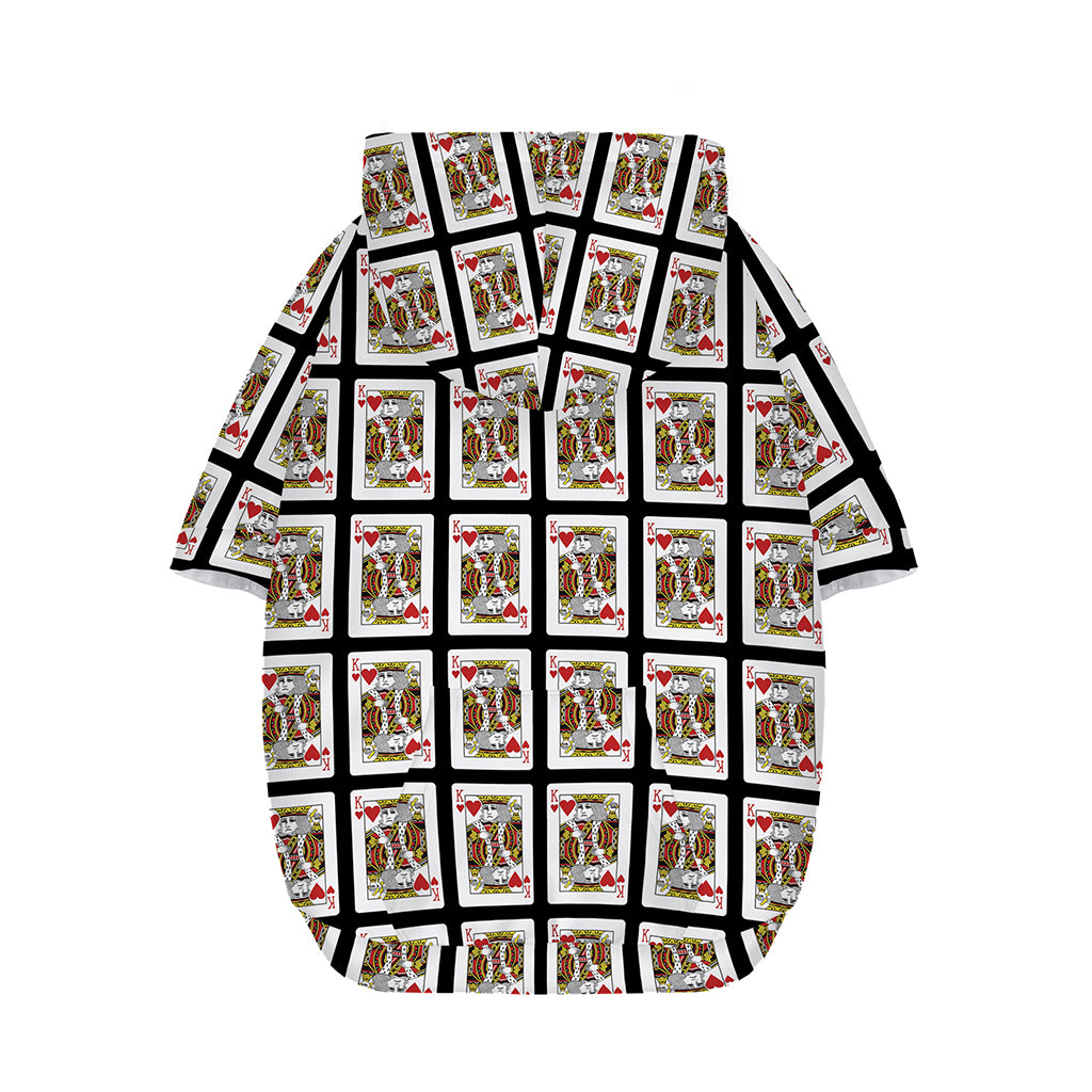 King Of Hearts Pattern Print Dog Zip Up Hoodie