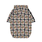 King Of Hearts Pattern Print Dog Zip Up Hoodie