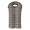 King Of Hearts Pattern Print Double Neoprene Wine Tote