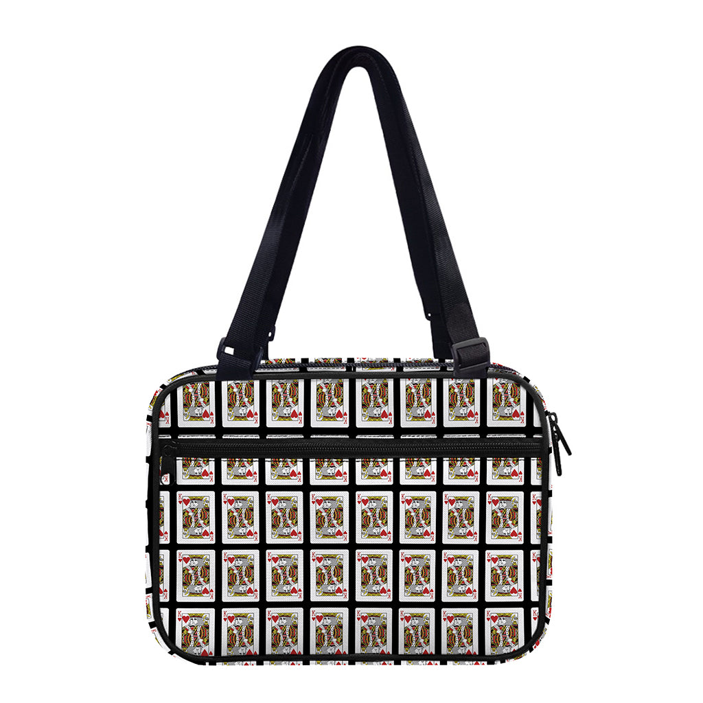 King Of Hearts Pattern Print Double Strap Bible Bag