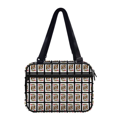 King Of Hearts Pattern Print Double Strap Bible Bag