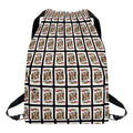 King Of Hearts Pattern Print Drawstring Backpack